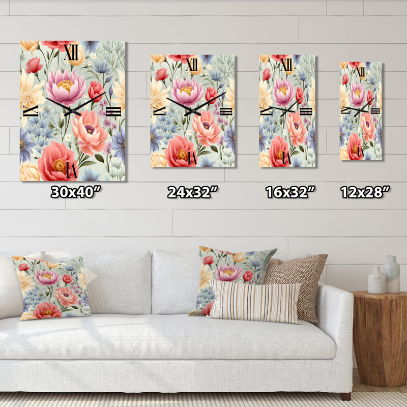 Jameal - Floral Wall Clocks, Extra Large