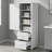 Tall Bathroom Storage Cabinet, Freestanding Storage Cabinet With Two Drawers And Adjustable Shelves, Painted MDF Linen Tower-1799593517