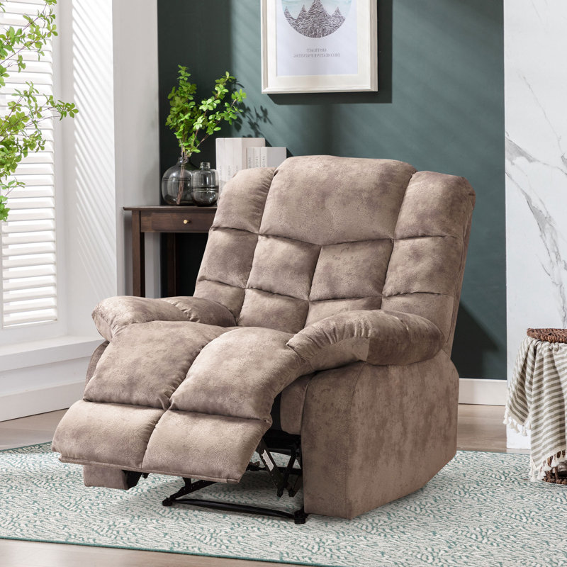 Chira 36.9'' Wide Modern and Soft Upholstered Manual Standard Recliner, Brown
