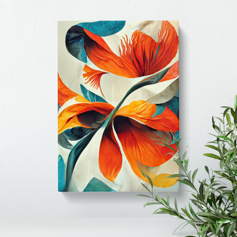 Abstract Floral Painting No.3 - Wrapped Canvas Print, Wrapped Canvas, 50cm H x 35cm W x 3cm D