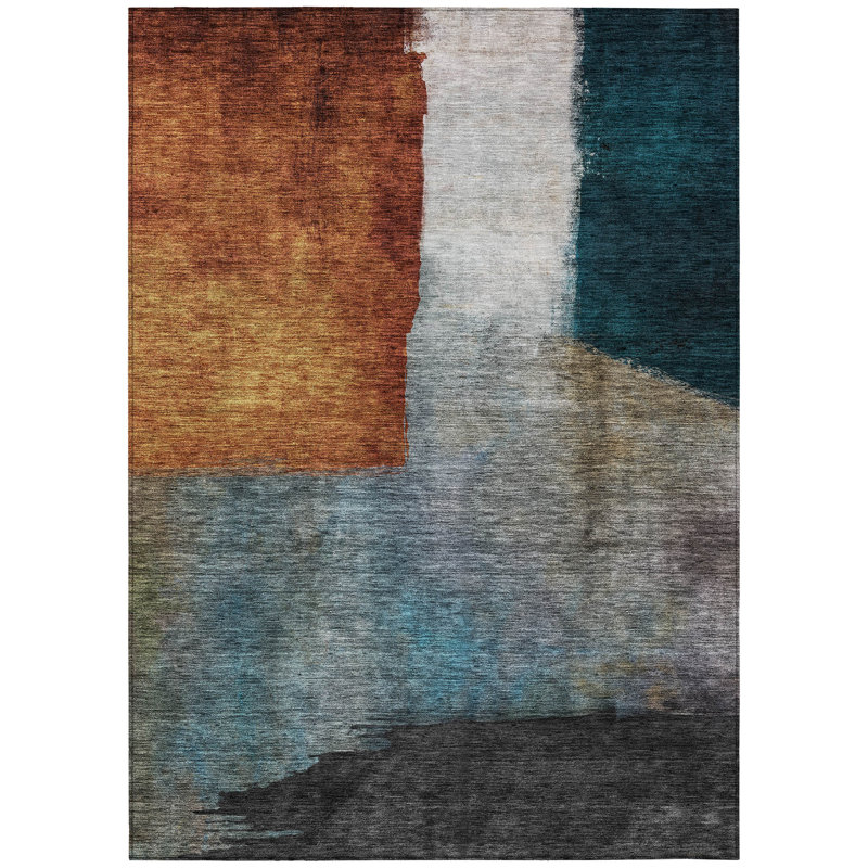 Tapis cuivre intérieur / extérieur lavable à la machine Chayden ACN1100, Rectangle 36 po x 60 po