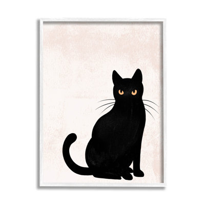 Halloween, silhouette de chat noir, estampe numérique encadrée par Jo Taylor