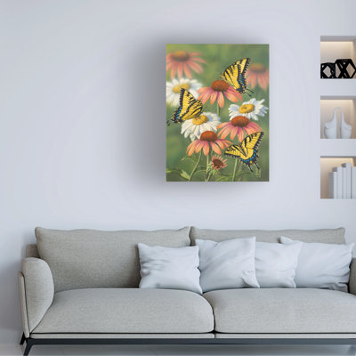 Jeff Hoff Yellow Tiger Swallowtails Canvas Art