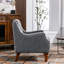 Chaise de salon Comfy - Accent gris avec pieds et coussins moelleux avec dossier en bois massif