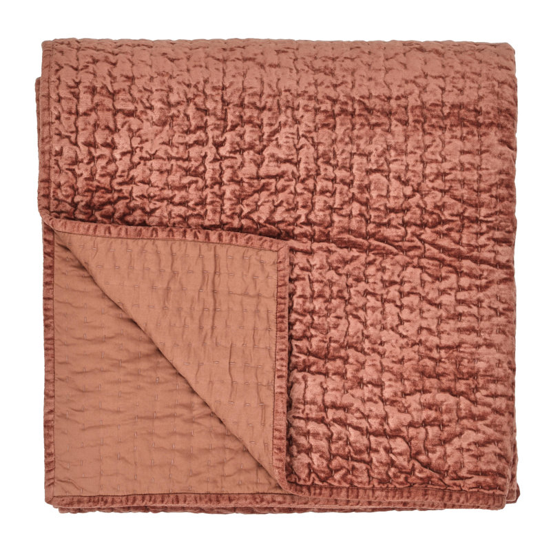 Velvet Quilt, Terra Cotta, Queen Quilt
