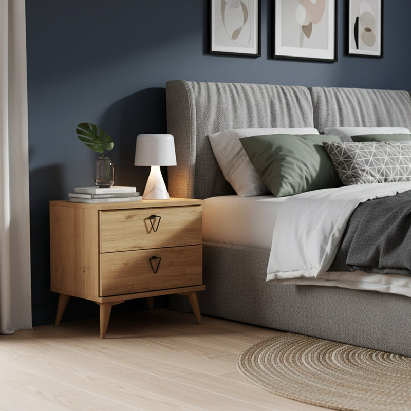 Table de chevet 2 tiroirs Vintique Oak