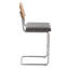 Tabouret de bar en similicuir rembourré avec dossier en rotin tissé et pieds en métal-1960398261