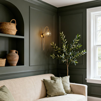Elisabette Gold Iron Wallchiere with Smoky Glass
