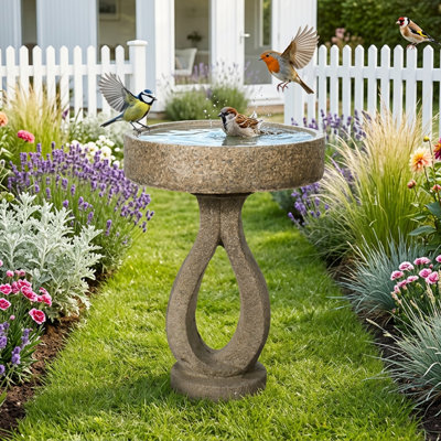 Bol autoportant pour jardin d'oiseaux autoportant 21,8 po avec piédestal, décoration de bain d'oiseaux pour jardin
