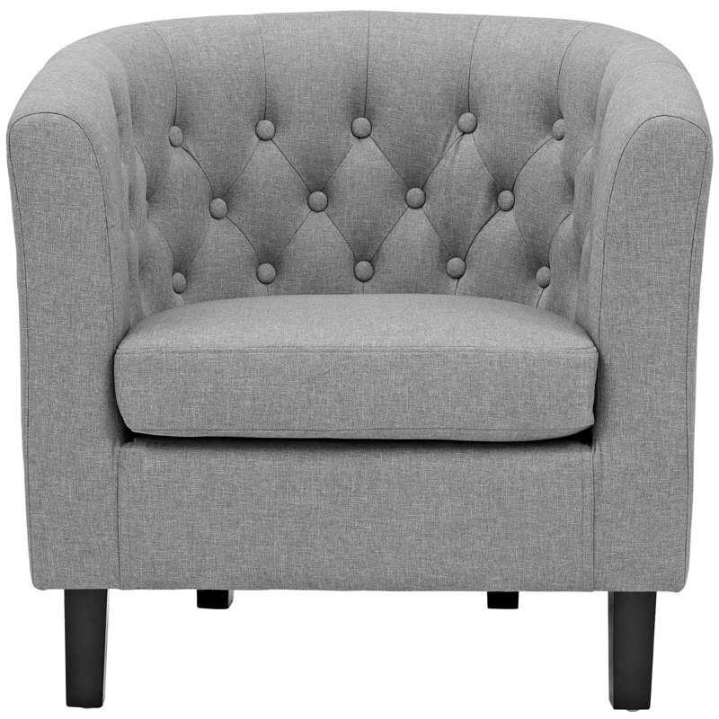 Modway Prospect Upholstered Armchair, Light Gray Velvet