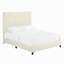 Grand lit plateforme tapissier capitonné beige