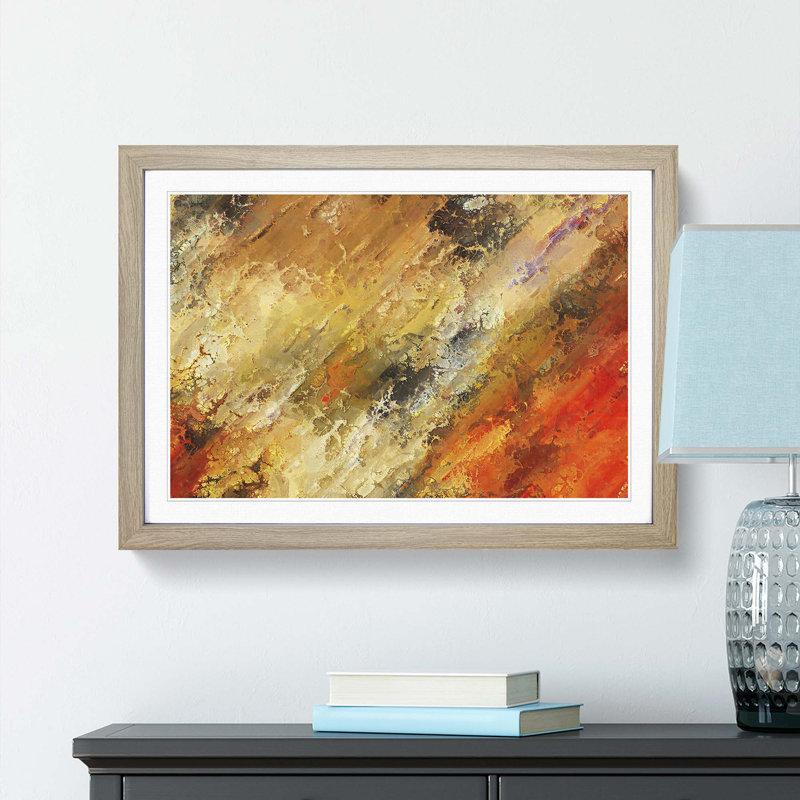 Memories of the Same in Abstract - Picture Frame Painting Print, Oak Framed, 27cm H x 36cm W x 2cm D