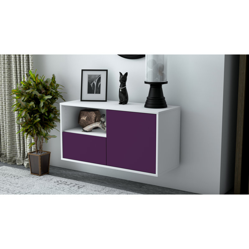 Lavella Unfinished Floating TV Stand, Purple