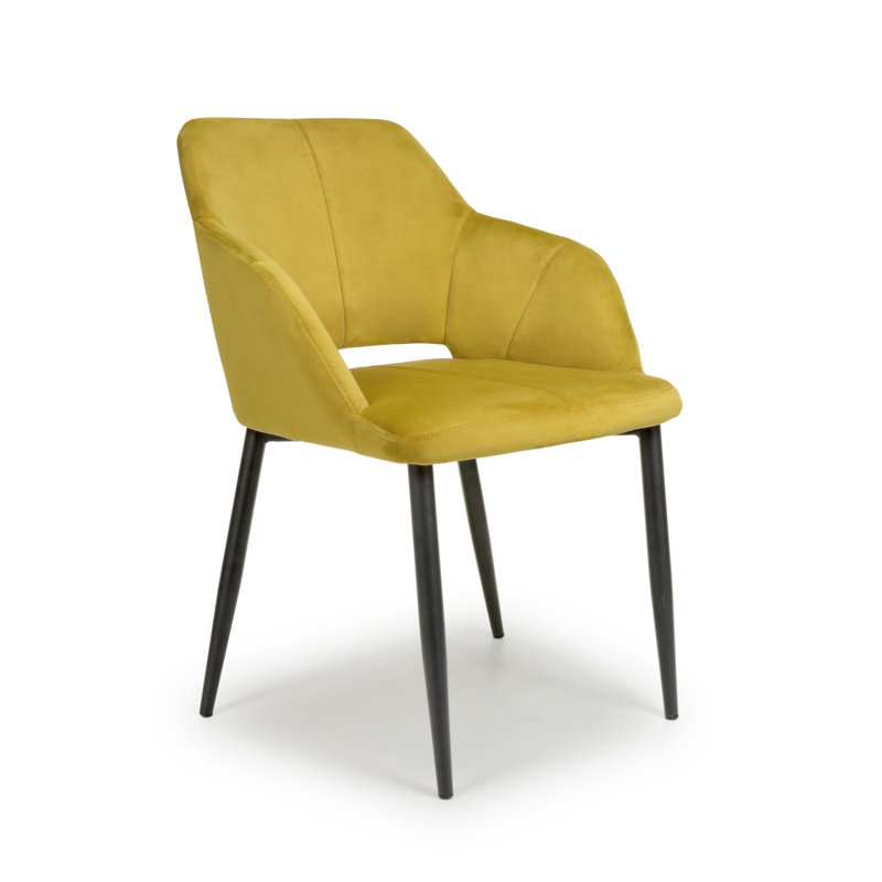 Mattera 48cm H Velvet Upholstered Armchair, Lime Gold