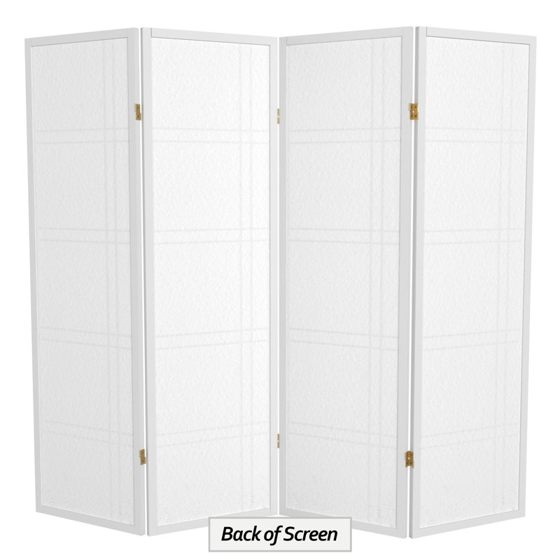 70.5" Tall Double Cross Shoji Panel Room Divider, White, 4, 5 ft