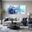 Ensemble de 3 toiles abstraites bleues et mauves-133565510