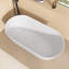 Baignoire autoportante 67 po. X 31,5 po. À surface solide en résine blanc mat et 2 couvercles de drain