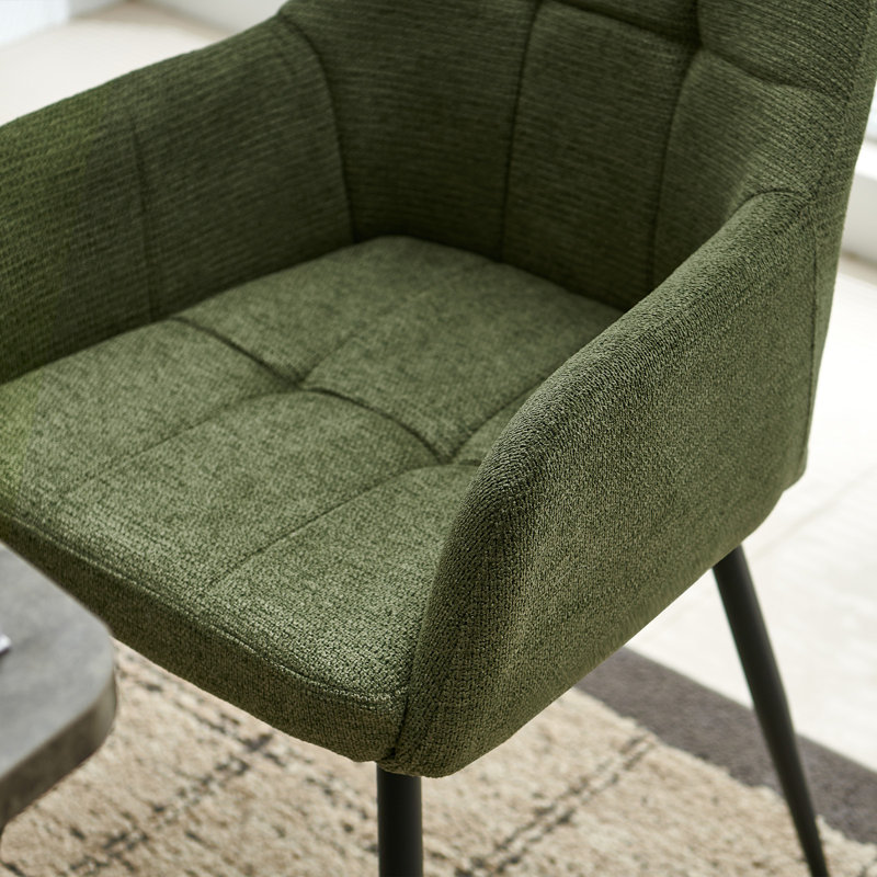 Chenille Fabric Dining Chair, Green