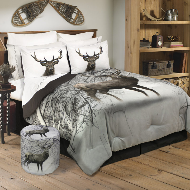 Ensemble d'édredon Deer In Snowy Forest, Édredon grand + 2 taies décoratives