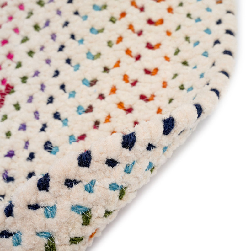 Lacei White/Blue/Pink Area Rug, Oval 27" x 9' Runner