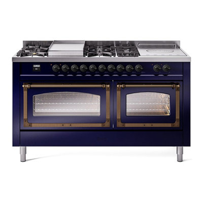 ILVE Nostalgie II Noblesse 60 po à 2 brûleurs, plaque chauffante, plaque de cuisson française