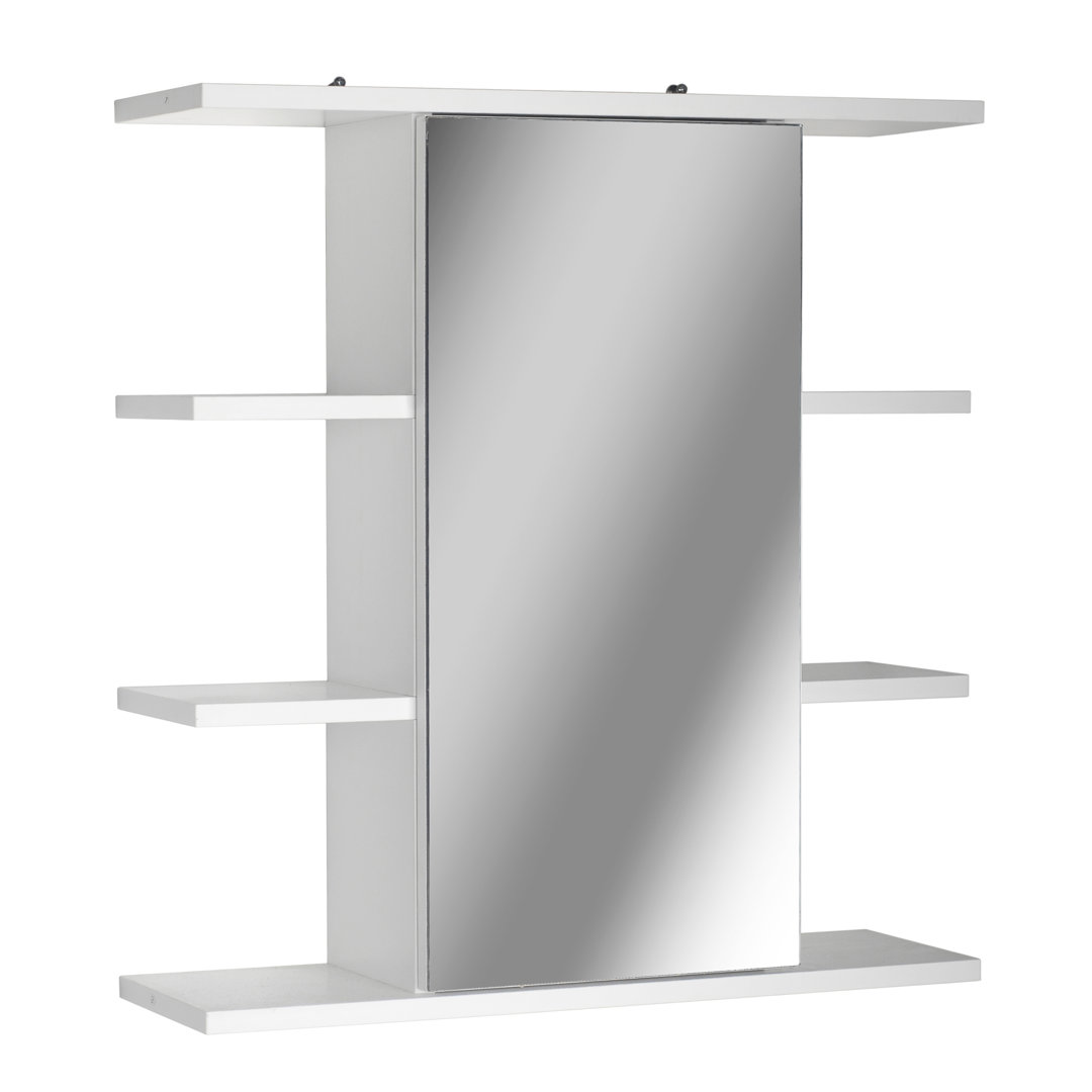 600mm W 600mm H Surface Framed Medicine Cabinet Mirror 9 Fixed