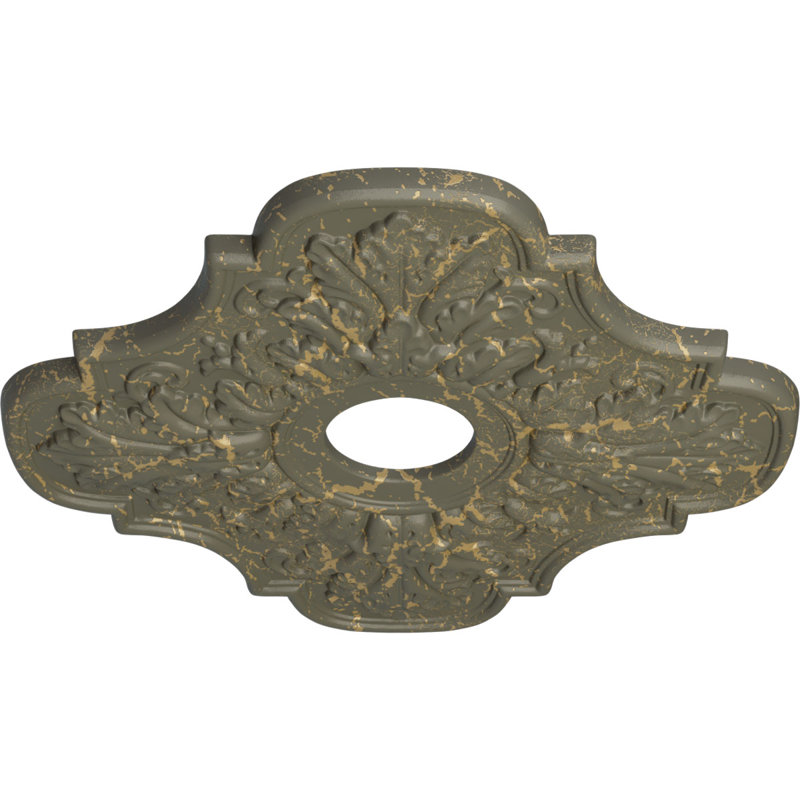 Médaillon de plafond Endalathane Peralta, P 17 3/4 po x P 3 3/4 po x P 1 po (convient aux auvents jusqu'à 4 5/8 po), finition craquelée d'hamamélis peinte à la main