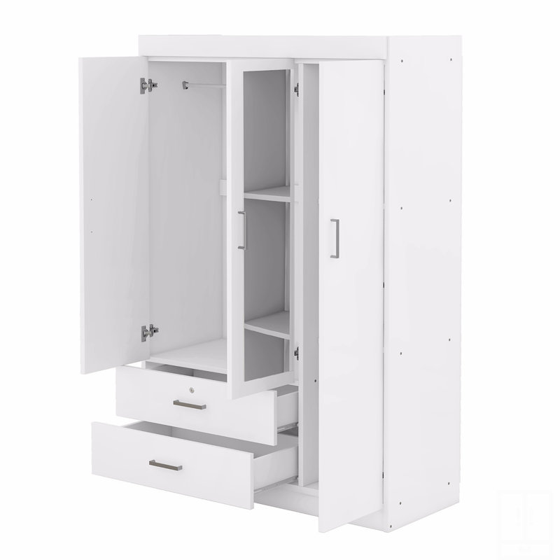 Armoire à miroir 3 portes avec tablettes