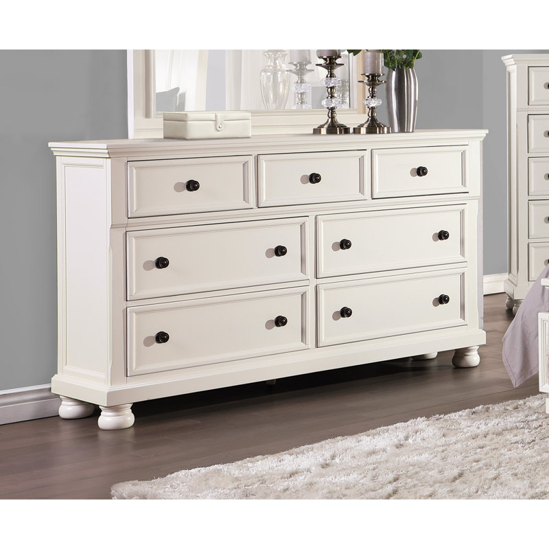 Commode transitionnelle avec 7 tiroirs et plateau à bijoux