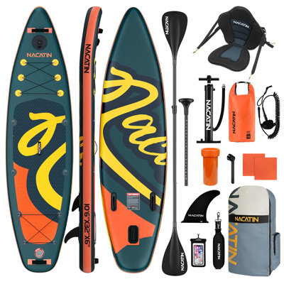 Nacatin Inflatable Stand Up Paddle Board – 10'6" Sup Board With Kayak Seat, Premium Sup Accessories Kit, Great Stability For Lake, Ocean, Yoga & Fishing