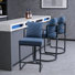 26'' Boucle Counter Stools With Backrest & Metal Frame, Modern Upholstered Bar Chairs For Kitchen Island