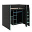 Lit mezzanine de jeu complet complet avec bureau, plusieurs supports de rangement et des lits à DEL personnalisables, lit mezzanine de jeu en bois avec armoire de rangement et échelle d'accès-52526997