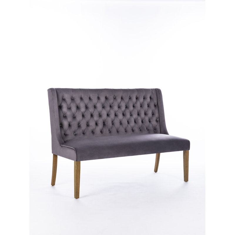 Mairead Upholstered Bench, Charcoal, 98cm H x 140cm W x 66cm D