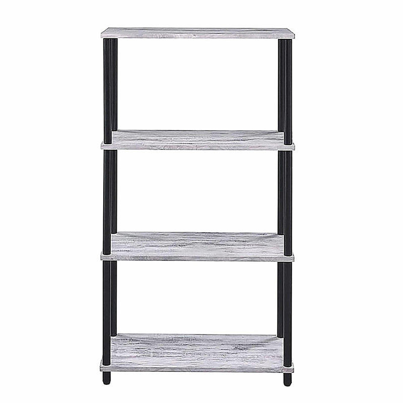 Bibliothèque antique blanche et noire avec 4 tablettes