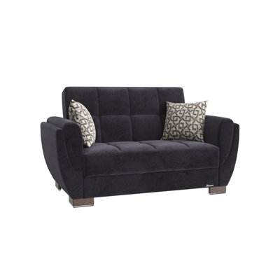 Primenest Nimbusflow Collection Upholstered Convertible Loveseat With Storage