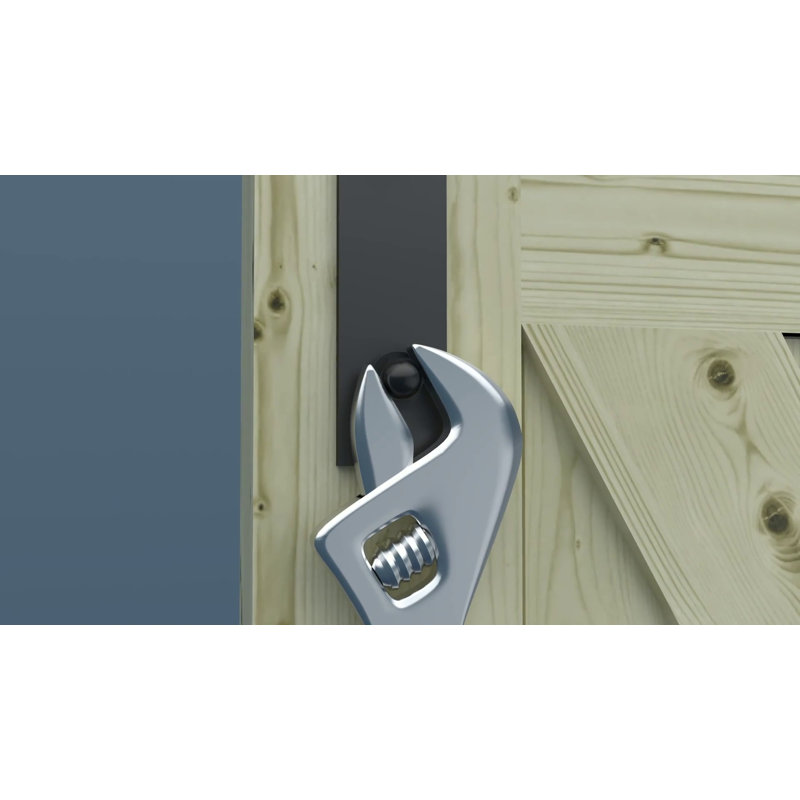 Brushed White Single Door Barn Door Hardware Kit