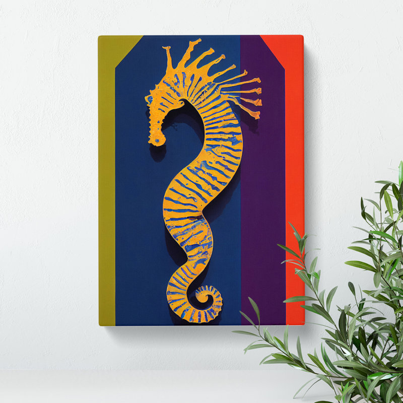 Seahorse Art - Wrapped Canvas Print, 50cm H x 35cm W x 3cm D