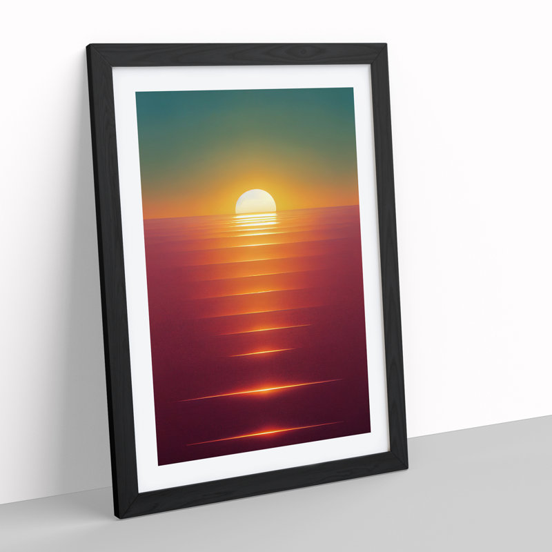 Innovative Sunset View - Single Picture Frame Print, Black Framed, 64cm H x 46cm W x 2cm D