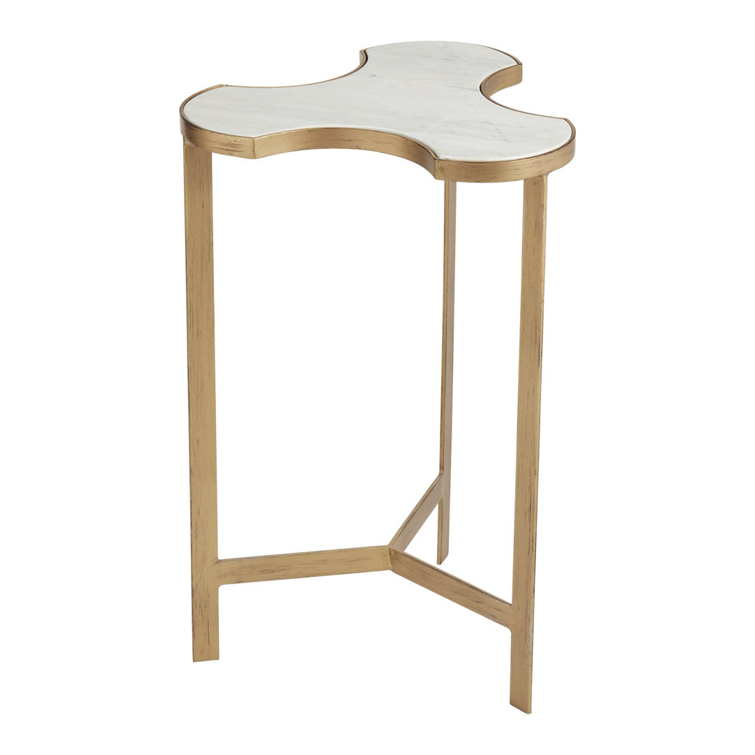 Link Bunching Table-Gold w/White Marble Top Studio A Home Table Base 