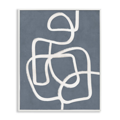 Blue Freeflow Line Framed Giclee Art by Nina Blue