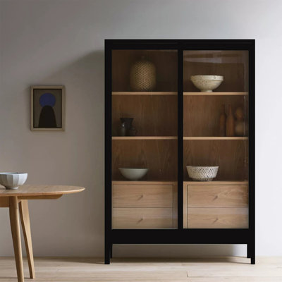 Buffet en bois massif noir