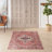 Oriental Machine Woven Machine Washable Polyester Area Rug in Red/Black-1374141247