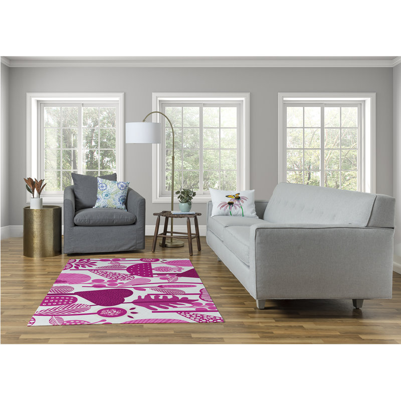 Chenille Floral Indoor Rug, Rectangle 4' x 6'