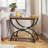 Tashai 2-Tier Rectangular End Side Table with Semicircular Metal Legs-329926391-329927347