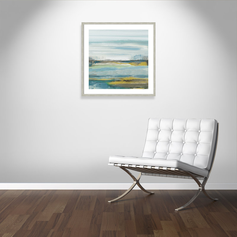 Lewbeach - Peinture encadrée, Argent chaleureux, H 32,5 po x l 32,5 po x P 1,13 po