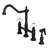 Kingston Brass Heritage Two-Handle 4-Hole Deck Mount Bridge Kitchen Faucet with Brass Side Sprayer-126557560