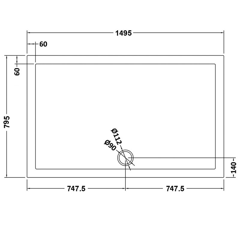 Tiburon Rectangular Shower Enclosure, 1850mm H x 1500mm W x 800mm D