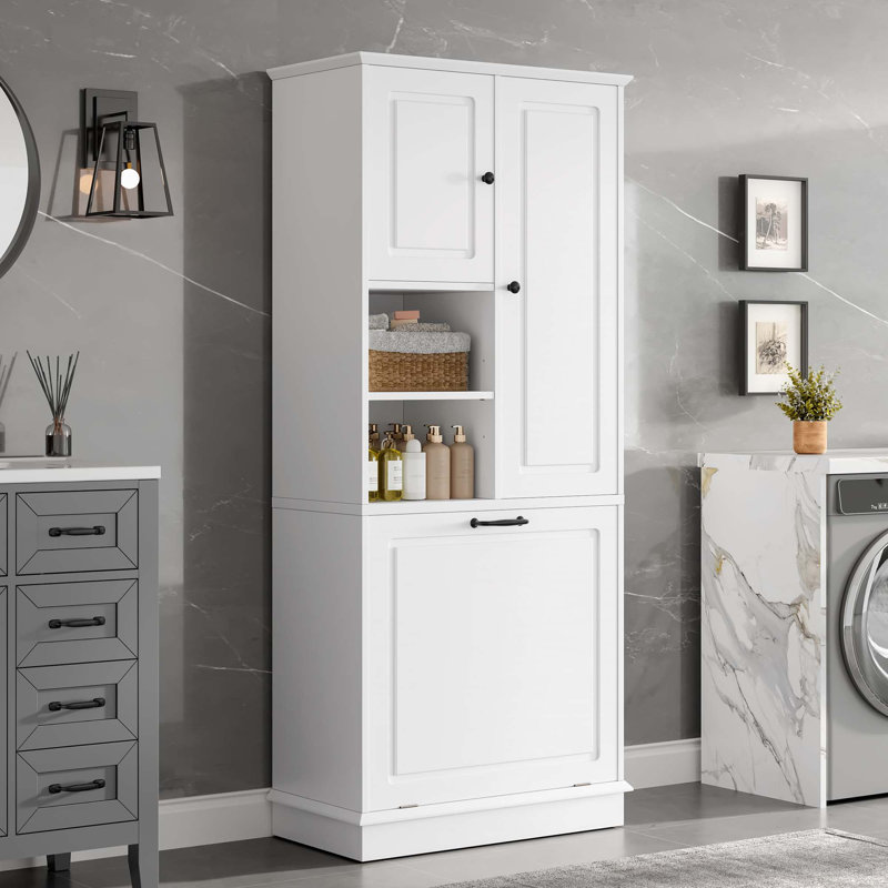 Grande armoire de rangement avec tablettes réglables, Blanc
