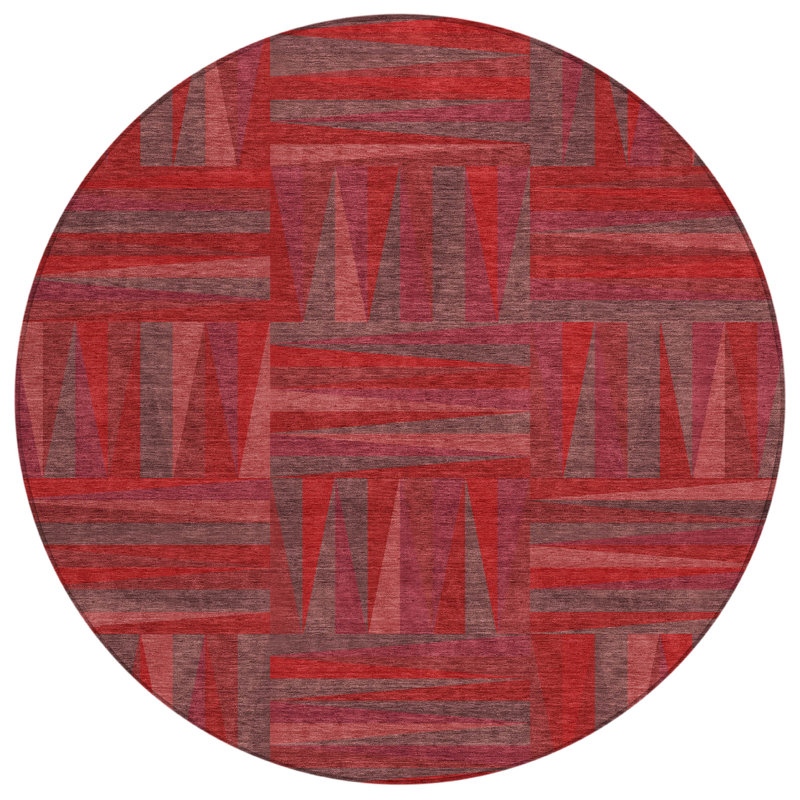 Tapis intérieur / extérieur rouge Azura , 8 pi x 8 pi