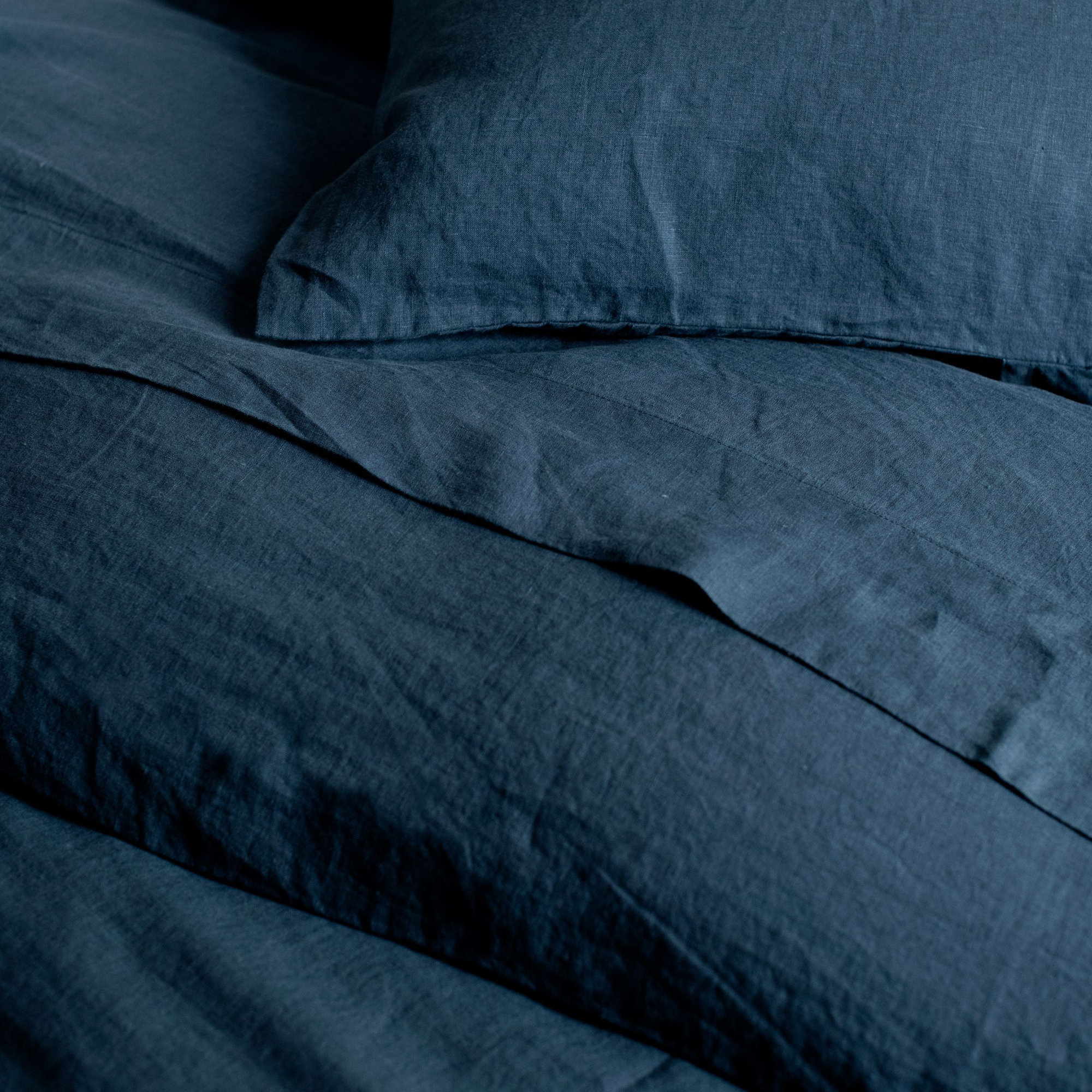 100% French Linen Duvet Cover & Sham Set, Baltic, King Duvet Cover + 2 King Pillow Shams